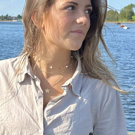 Halskæder i sølv og forgyldt sølv med og uden perle og sten fra Merleperle