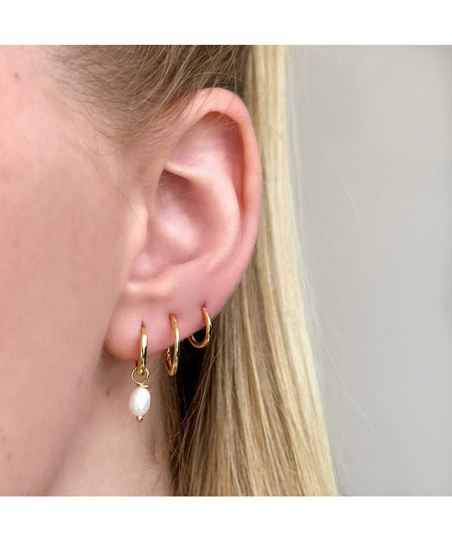 Aida hoops i forgyldt sølv m. ovale perlerMerlePerleMerleperle