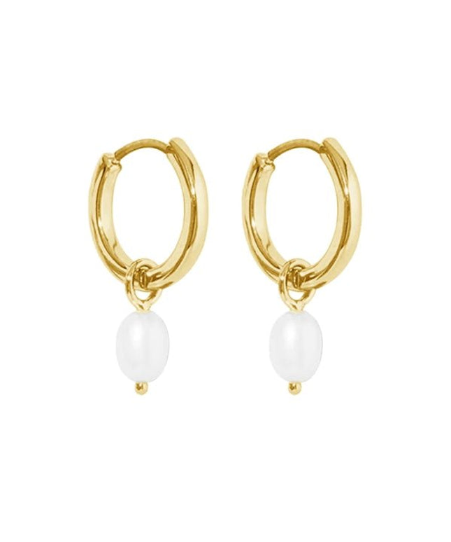 Aida hoops i forgyldt sølv m. ovale perlerMerlePerleMerleperle