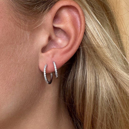Tina Hoops i sølv m. zirkonia. 17 mmMerlePerleMerleperle