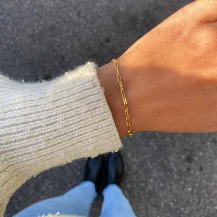 Linea armbånd i forgyldt sølv m lange led
