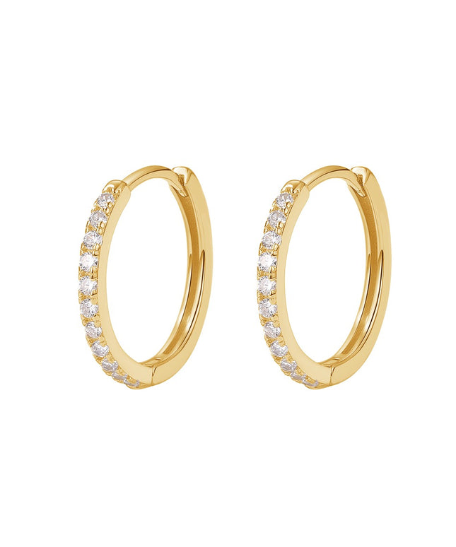 Tina Hoops i forgyldt sølv m. zirkonia. 17 mm