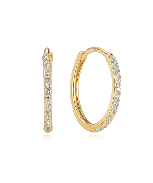 Tina hoops i forgyldt sølv m. zirkonia 20 mm
