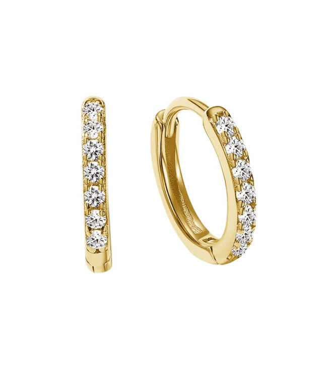 Tina hoops i forgyldt sølv m. zirkonia. 13 mm