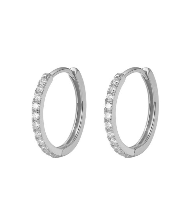 Tina Hoops i sølv m. zirkonia. 17 mm