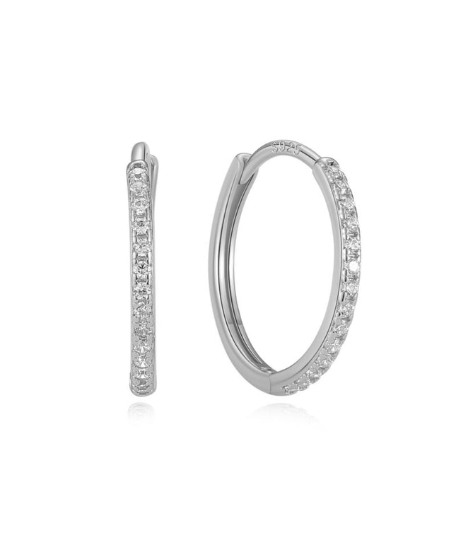 Tina hoops i sølv m. zirkonia. 20 mm