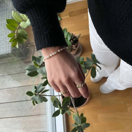 Mabel ring i forgyldt sølv - One size smykke fra Merleperle