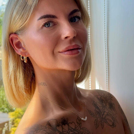 Shimmer hoops i forgyldt sølv m zirkonia smykke fra Merleperle