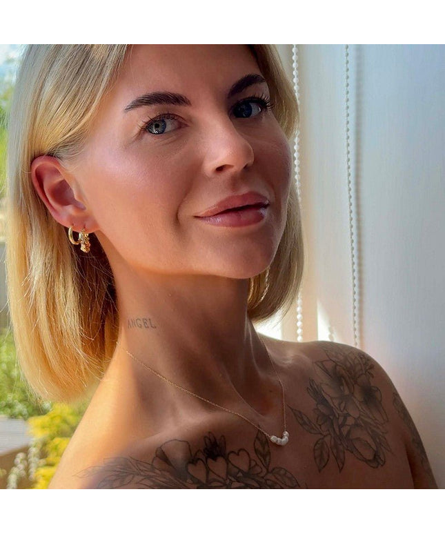 Shimmer hoops i forgyldt sølv m zirkonia smykke fra Merleperle