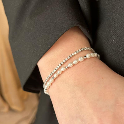 Tine armbånd i sølv med zirkoniaMerlePerleMerleperle