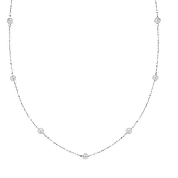 Agnes halskæde i sølv m. perler